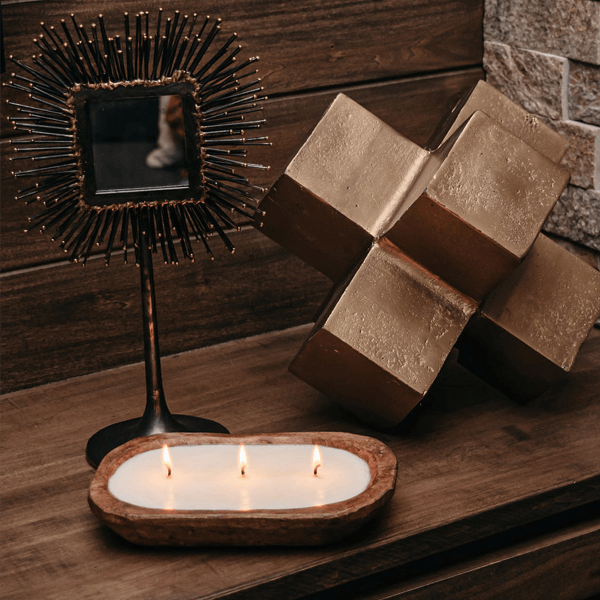 3 - Wick Soy Candle in Dough Bowl - Pillow Talk Scent - Ignara Living