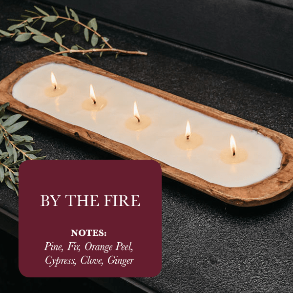 5 - Wick Soy Candle By The Fire - Handcrafted Dough Bowl Candle - Ignara Living