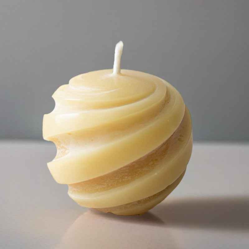 Beeswax Ball Candles Set | Swirl Design | Box of 3 - Ignara Living