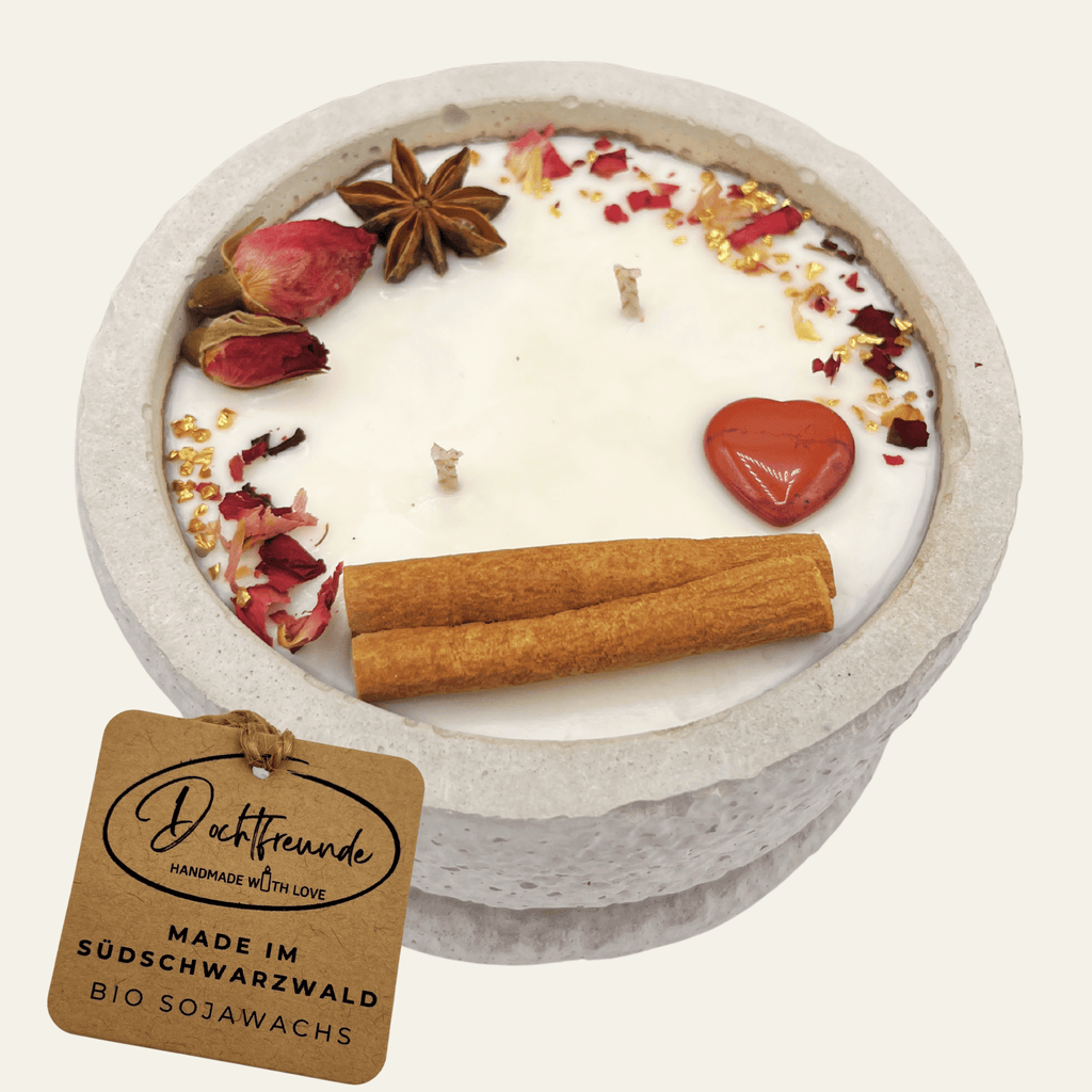 Betonkerze Betongrau "Grey Hearts" - Ignara Living