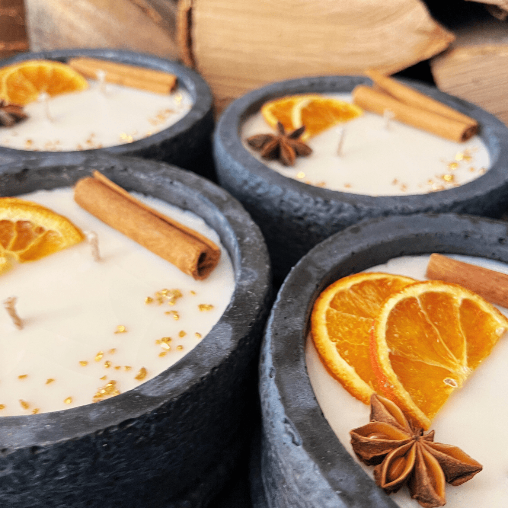 Handgefertigte Betonduftkerze „Black Cinnamon“ aus dem Schwarzwald – Gemütliche Atmosphäre für Ihr Zuhause - Ignara Living