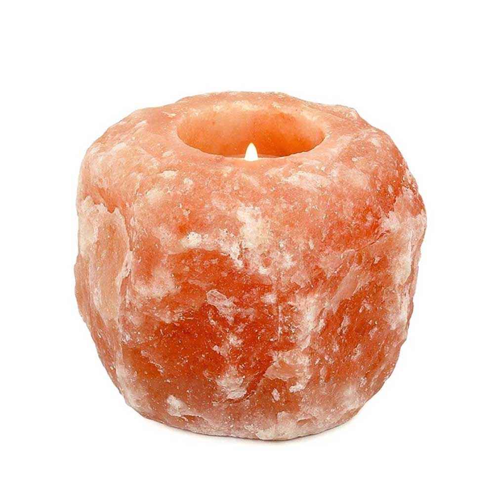 Himalayan Pink Salt Candle Holder by Pride of India – Natural Room Décor for Home & Spa Ambiance - Ignara Living