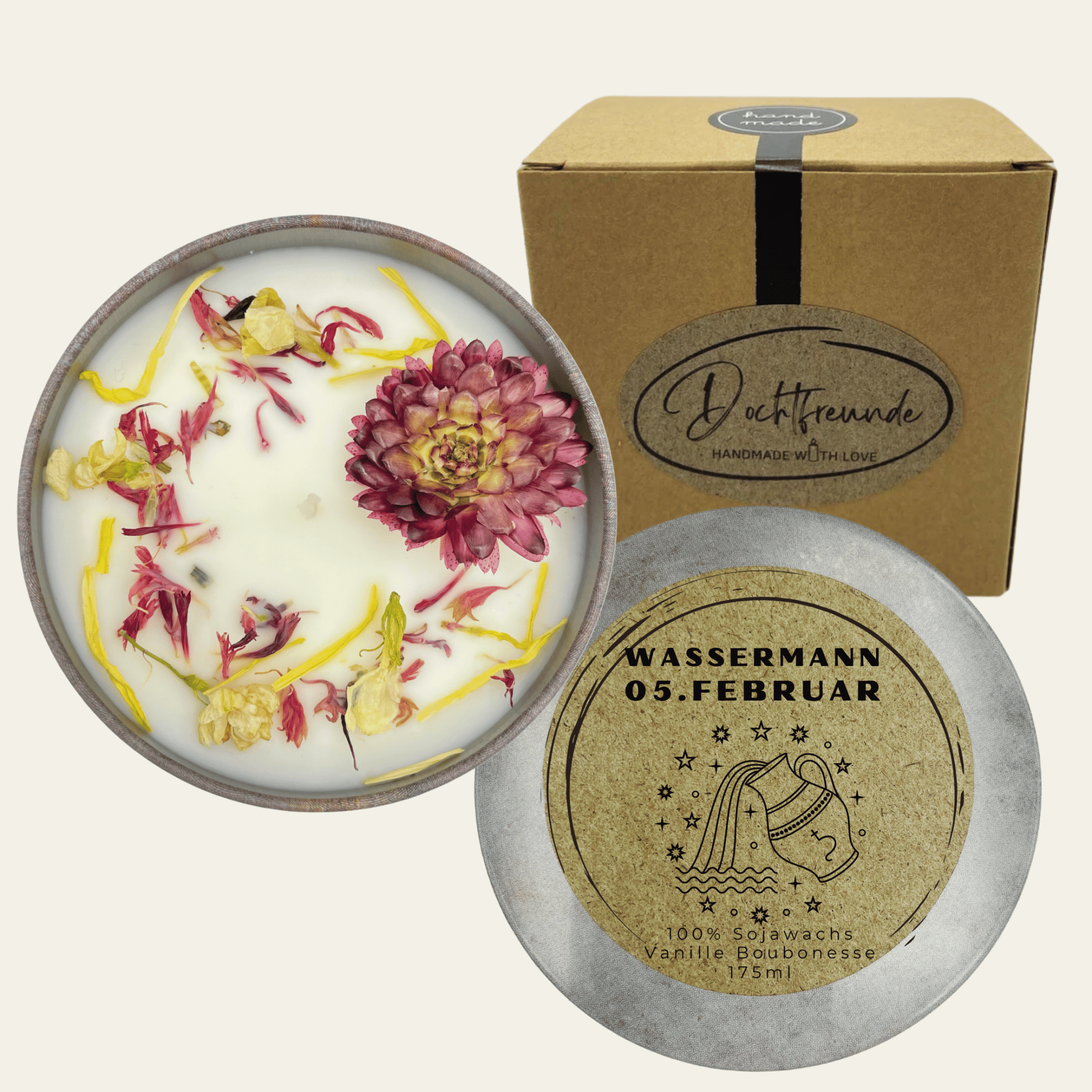 Sternzeichen Wassermann Duftkerze - Handgemachte Sojawachs - Kerze - Personalisiertes Astrologie - Geschenk - Ignara Living